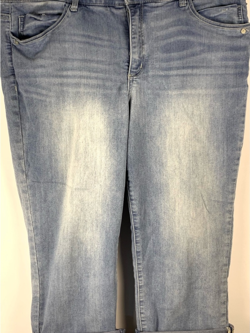 Democracy Ab Technology Crop Jeans 16 Light Wash Cuffed Capri Stretch